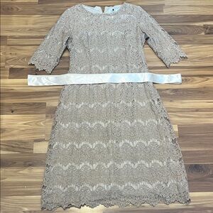 Dainty Jewells Floral Dress in Beige